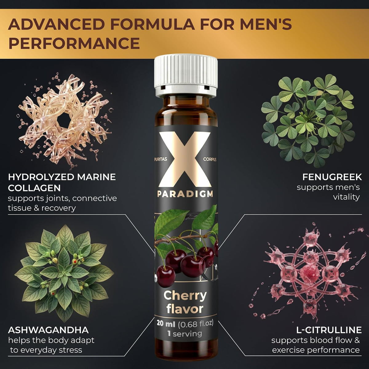 Liquid Collagen For Men - Advanced Formula for Male Vitality, Strength & Performance
