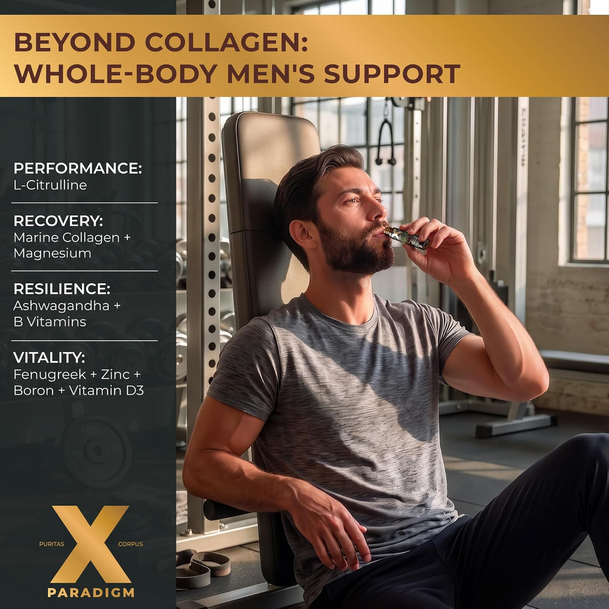 Liquid Collagen For Men - Advanced Formula for Male Vitality, Strength & Performance