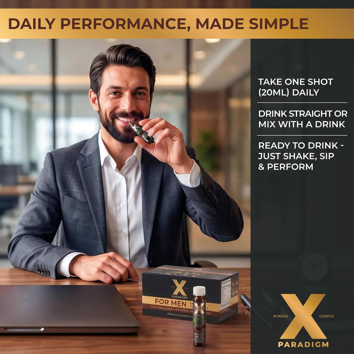Liquid Collagen For Men - Advanced Formula for Male Vitality, Strength & Performance