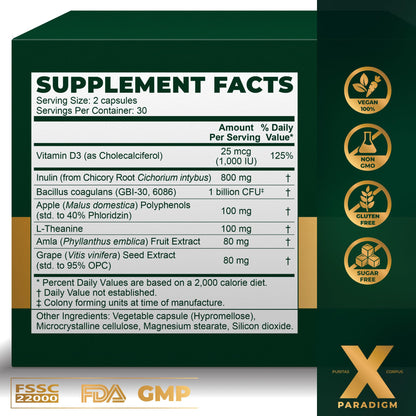 GLP-1 Wellness Capsules for Calm Cravings, Gut Balance & Steady Energy - Synbiotic Formula