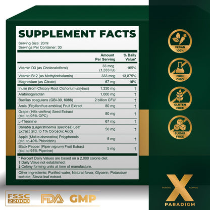 GLP-1 Booster Shots for Complete Metabolic, Gut & Wellness Support - Synbiotic Formul